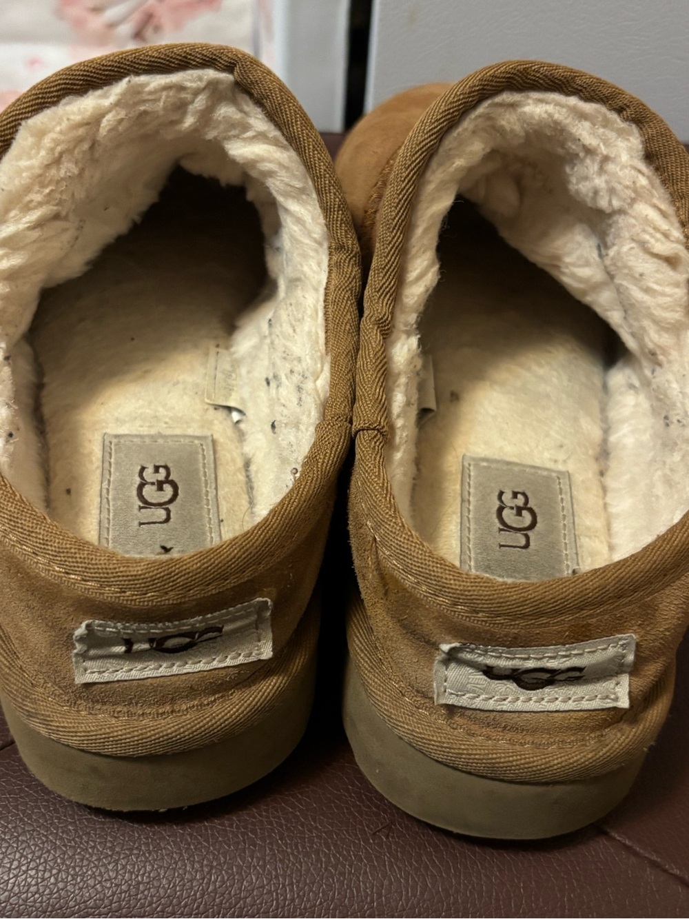 UGG Chestnut Suede Shearling Clog - Picture 2 of 7